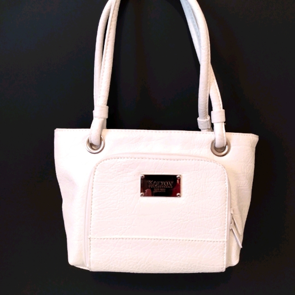 Koltov Collection White Double Handle Handbag NWT